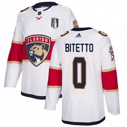 Men's Authentic Florida Panthers Anthony Bitetto Adidas Away 2023 Stanley Cup Final Jersey - White