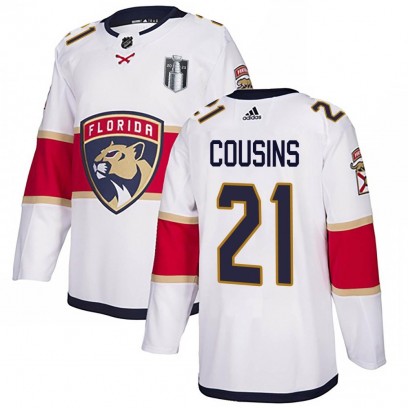 Men's Authentic Florida Panthers Nick Cousins Adidas Away 2023 Stanley Cup Final Jersey - White