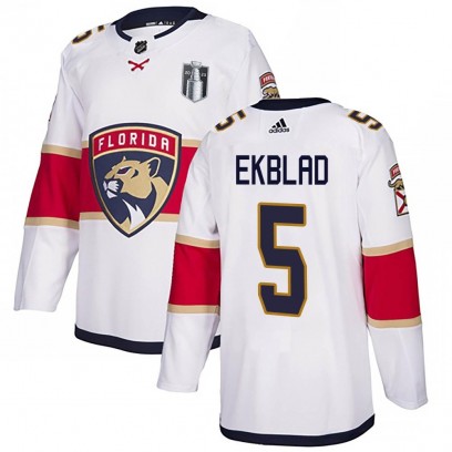 Men's Authentic Florida Panthers Aaron Ekblad Adidas Away 2023 Stanley Cup Final Jersey - White
