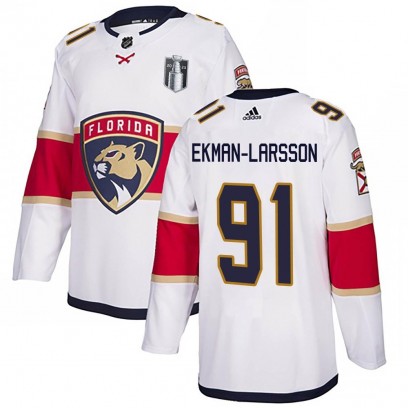 Men's Authentic Florida Panthers Oliver Ekman-Larsson Adidas Away 2023 Stanley Cup Final Jersey - White