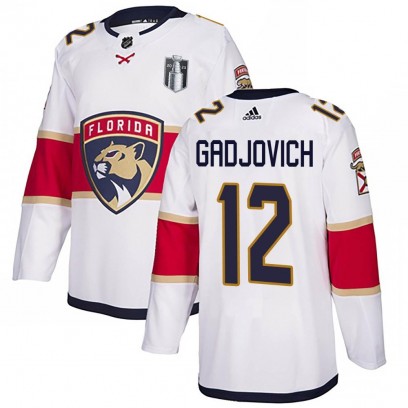 Men's Authentic Florida Panthers Jonah Gadjovich Adidas Away 2023 Stanley Cup Final Jersey - White