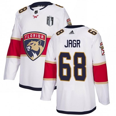 Men's Authentic Florida Panthers Jaromir Jagr Adidas Away 2023 Stanley Cup Final Jersey - White