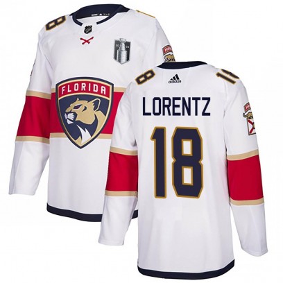 Men's Authentic Florida Panthers Steven Lorentz Adidas Away 2023 Stanley Cup Final Jersey - White