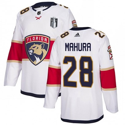 Men's Authentic Florida Panthers Josh Mahura Adidas Away 2023 Stanley Cup Final Jersey - White