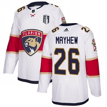 Men's Authentic Florida Panthers Gerry Mayhew Adidas Away 2023 Stanley Cup Final Jersey - White