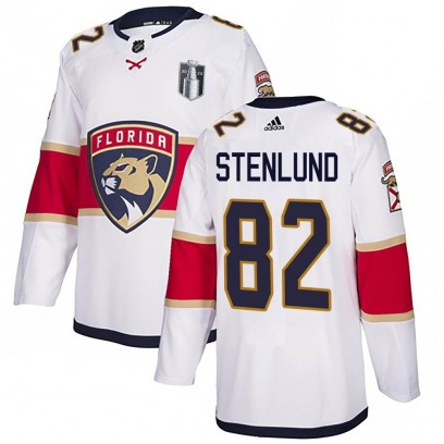 Men's Authentic Florida Panthers Kevin Stenlund Adidas Away 2023 Stanley Cup Final Jersey - White