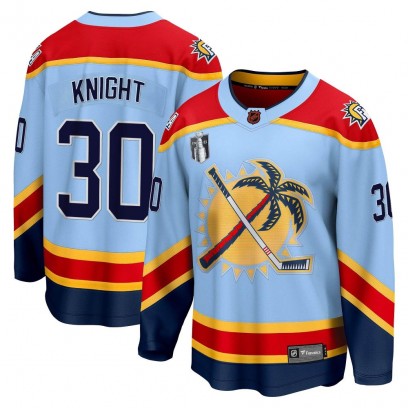 Youth Breakaway Florida Panthers Spencer Knight Fanatics Branded Special Edition 2.0 2023 Stanley Cup Final Jersey - Light Blue