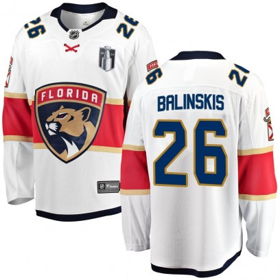 Men's Breakaway Florida Panthers Uvis Balinskis Fanatics Branded Away 2023 Stanley Cup Final Jersey - White