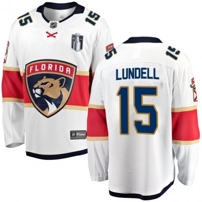 Men's Breakaway Florida Panthers Anton Lundell Fanatics Branded Away 2023 Stanley Cup Final Jersey - White