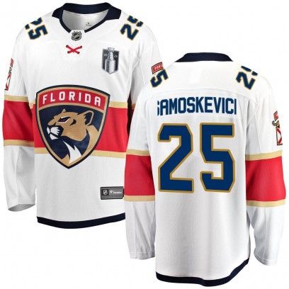 Men's Breakaway Florida Panthers Mackie Samoskevich Fanatics Branded Away 2023 Stanley Cup Final Jersey - White
