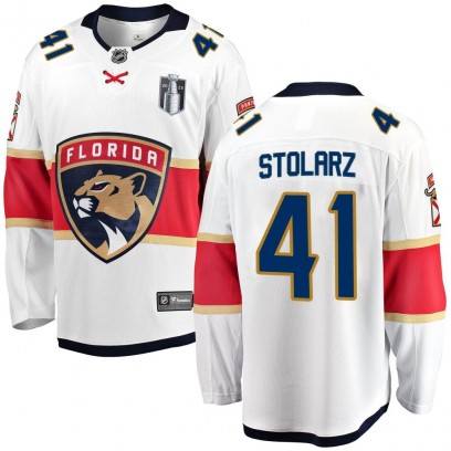 Men's Breakaway Florida Panthers Anthony Stolarz Fanatics Branded Away 2023 Stanley Cup Final Jersey - White
