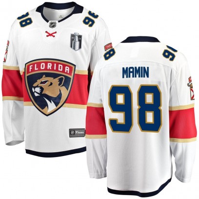 Youth Breakaway Florida Panthers Maxim Mamin Fanatics Branded Away 2023 Stanley Cup Final Jersey - White
