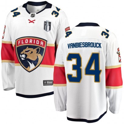 Youth Breakaway Florida Panthers John Vanbiesbrouck Fanatics Branded Away 2023 Stanley Cup Final Jersey - White