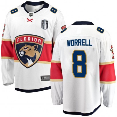 Youth Breakaway Florida Panthers Peter Worrell Fanatics Branded Away 2023 Stanley Cup Final Jersey - White