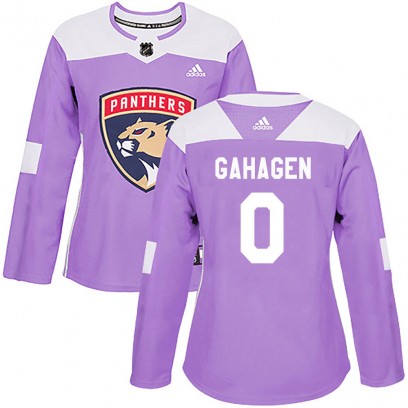Women's Authentic Florida Panthers Parker Gahagen Adidas Fights Cancer Practice Jersey - Purple