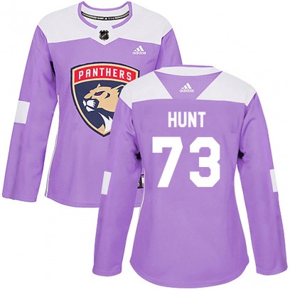 Women's Authentic Florida Panthers Dryden Hunt Adidas ized Fights Cancer Practice Jersey - Purple