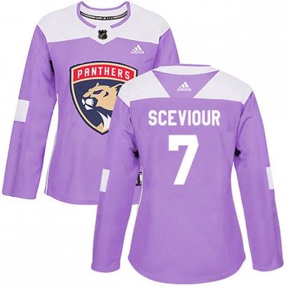 Women's Authentic Florida Panthers Colton Sceviour Adidas Fights Cancer Practice Jersey - Purple