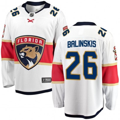 Men's Breakaway Florida Panthers Uvis Balinskis Fanatics Branded Away Jersey - White
