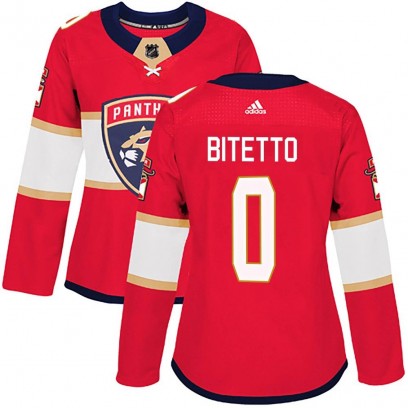 Women's Authentic Florida Panthers Anthony Bitetto Adidas Home Jersey - Red