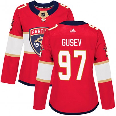 Women's Authentic Florida Panthers Nikita Gusev Adidas Home Jersey - Red