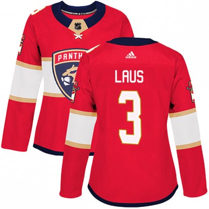 Women's Authentic Florida Panthers Paul Laus Adidas Home Jersey - Red