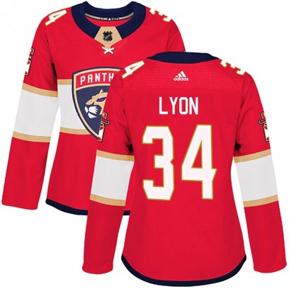 Women's Authentic Florida Panthers Alex Lyon Adidas Home Jersey - Red