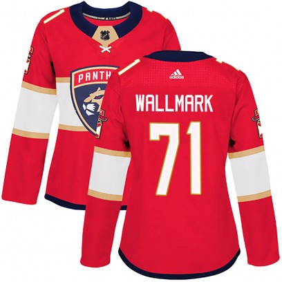 Women's Authentic Florida Panthers Lucas Wallmark Adidas Home Jersey - Red