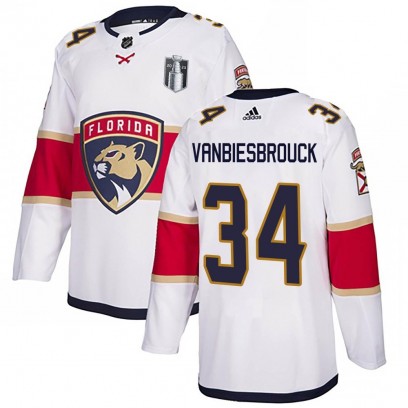 Youth Authentic Florida Panthers John Vanbiesbrouck Adidas Away 2023 Stanley Cup Final Jersey - White
