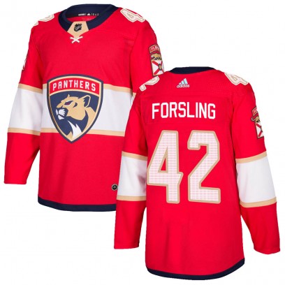 Men's Authentic Florida Panthers Gustav Forsling Adidas Home Jersey - Red
