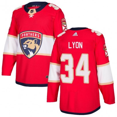 Men's Authentic Florida Panthers Alex Lyon Adidas Home Jersey - Red