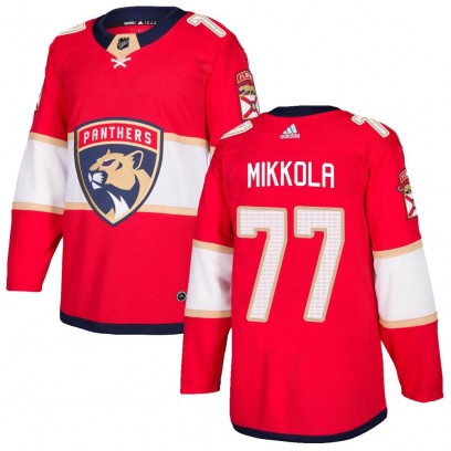 Men's Authentic Florida Panthers Niko Mikkola Adidas Home Jersey - Red