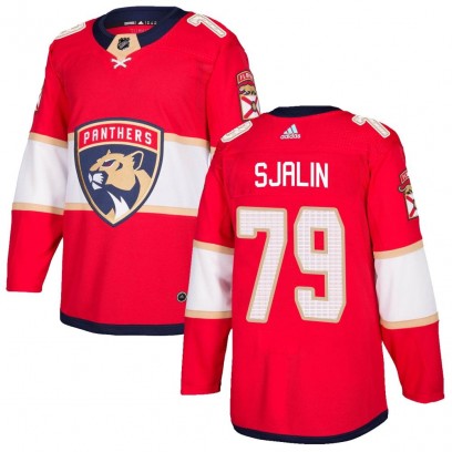 Men's Authentic Florida Panthers Calle Sjalin Adidas Home Jersey - Red