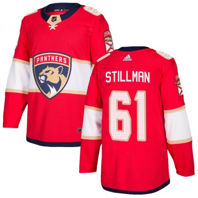 Men's Authentic Florida Panthers Riley Stillman Adidas Home Jersey - Red
