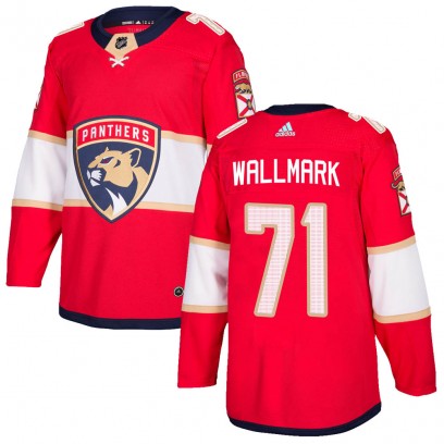 Men's Authentic Florida Panthers Lucas Wallmark Adidas Home Jersey - Red