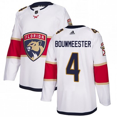 Men's Authentic Florida Panthers Jay Bouwmeester Adidas Away Jersey - White