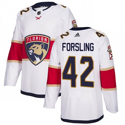 Men's Authentic Florida Panthers Gustav Forsling Adidas Away Jersey - White