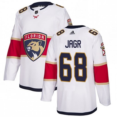 Men's Authentic Florida Panthers Jaromir Jagr Adidas Away Jersey - White
