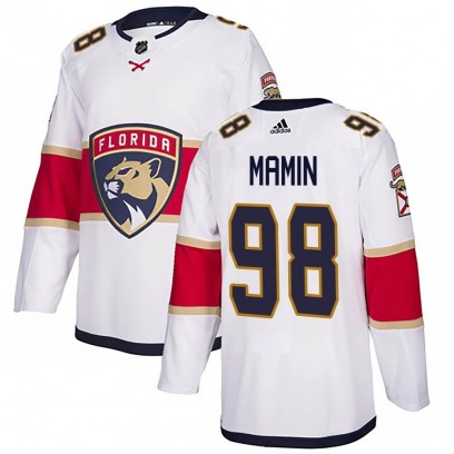 Men's Authentic Florida Panthers Maxim Mamin Adidas Away Jersey - White