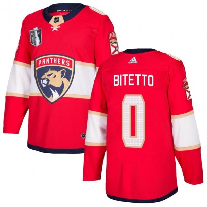 Men's Authentic Florida Panthers Anthony Bitetto Adidas Home 2023 Stanley Cup Final Jersey - Red