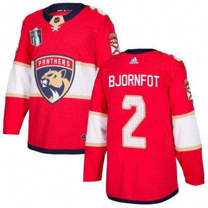 Men's Authentic Florida Panthers Tobias Bjornfot Adidas Home 2023 Stanley Cup Final Jersey - Red