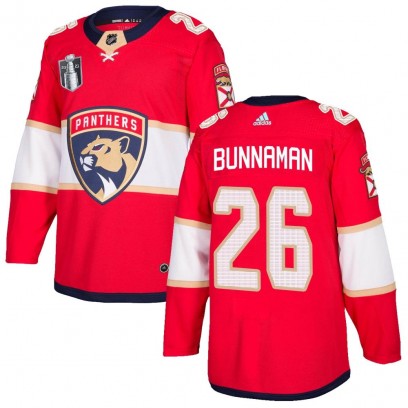 Men's Authentic Florida Panthers Connor Bunnaman Adidas Home 2023 Stanley Cup Final Jersey - Red