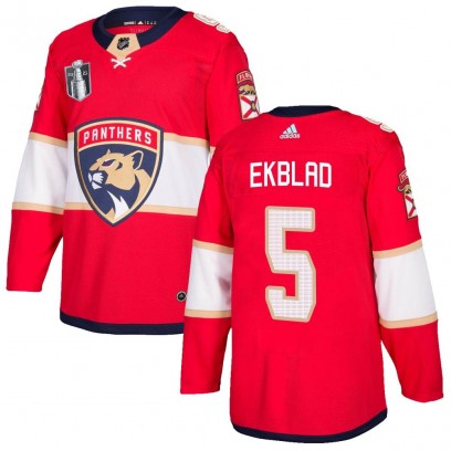 Men's Authentic Florida Panthers Aaron Ekblad Adidas Home 2023 Stanley Cup Final Jersey - Red