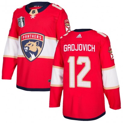 Men's Authentic Florida Panthers Jonah Gadjovich Adidas Home 2023 Stanley Cup Final Jersey - Red