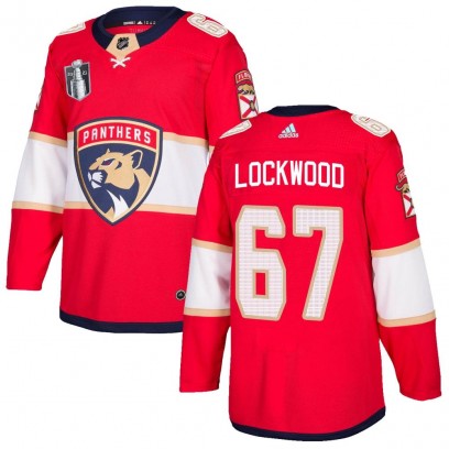 Men's Authentic Florida Panthers William Lockwood Adidas Home 2023 Stanley Cup Final Jersey - Red