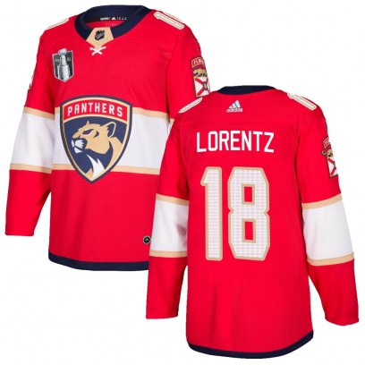 Men's Authentic Florida Panthers Steven Lorentz Adidas Home 2023 Stanley Cup Final Jersey - Red
