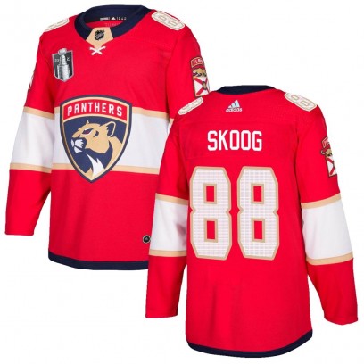 Men's Authentic Florida Panthers Wilmer Skoog Adidas Home 2023 Stanley Cup Final Jersey - Red