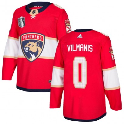 Men's Authentic Florida Panthers Sandis Vilmanis Adidas Home 2023 Stanley Cup Final Jersey - Red