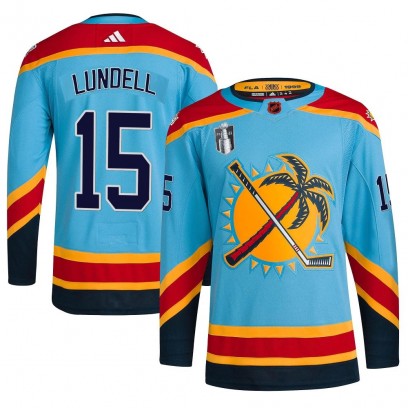 Youth Authentic Florida Panthers Anton Lundell Adidas Reverse Retro 2.0 2023 Stanley Cup Final Jersey - Light Blue