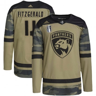 Men's Authentic Florida Panthers Casey Fitzgerald Adidas Military Appreciation Practice 2023 Stanley Cup Final Jersey - Camo