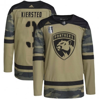 Men's Authentic Florida Panthers Matt Kiersted Adidas Military Appreciation Practice 2023 Stanley Cup Final Jersey - Camo